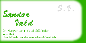 sandor vald business card